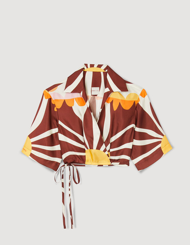 Silk Patterned Shirt : Shirts color Brown