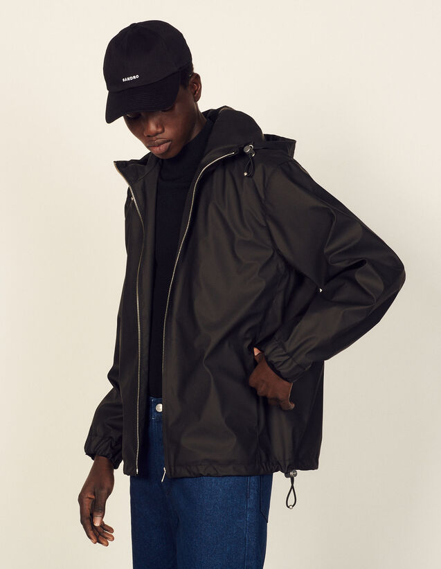Technical Fabric Jacket : Trench coats & Coats color Black