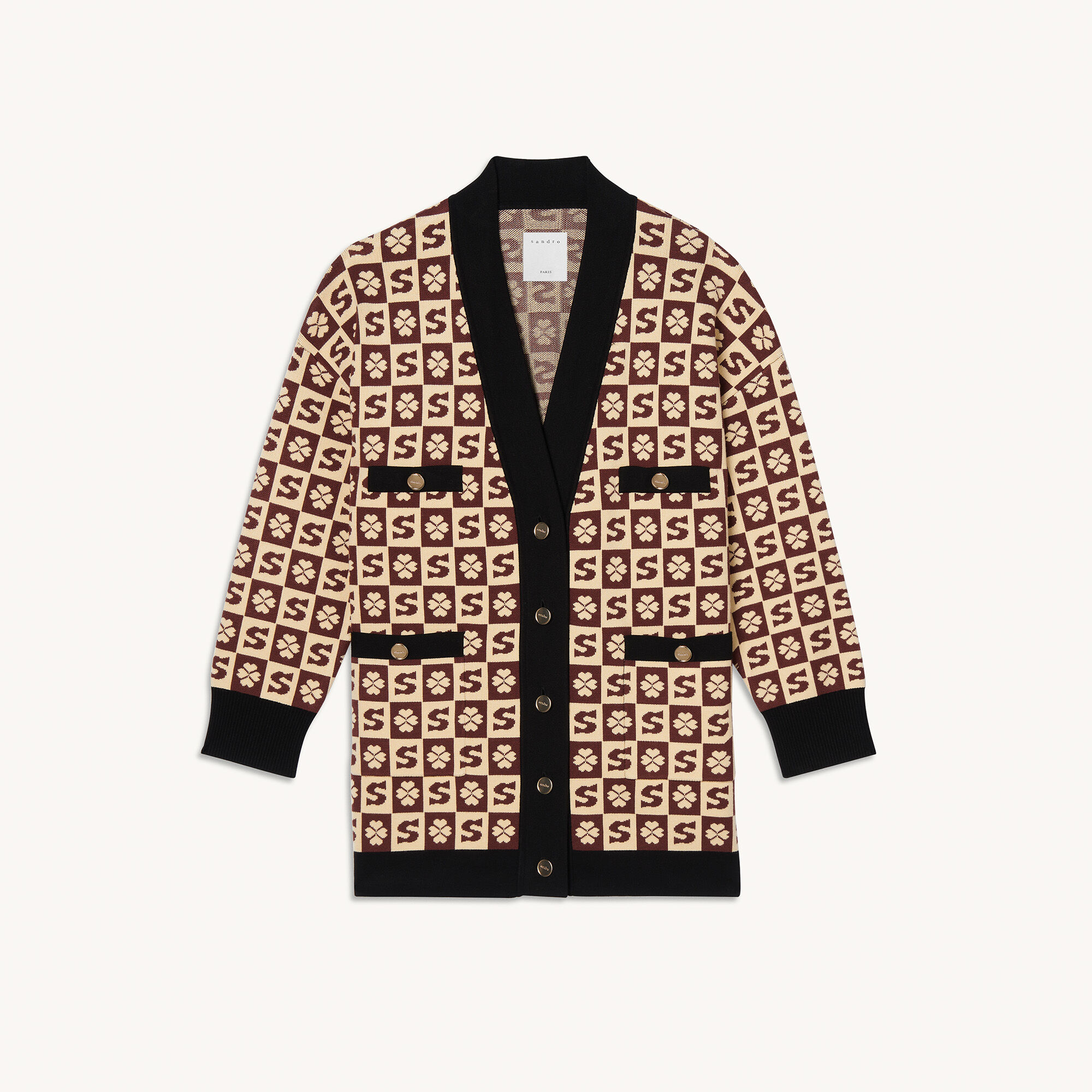 Sandro check cardigan shop