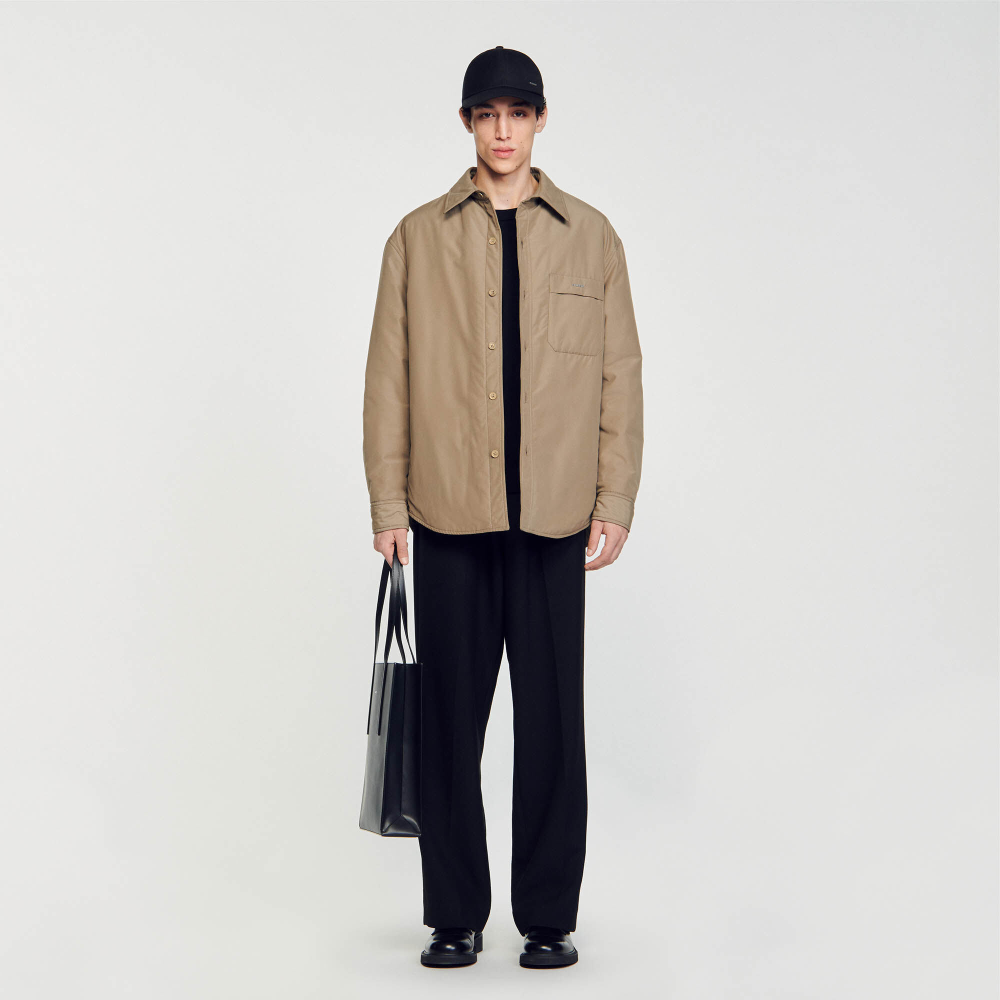 Oversized Quilted Shirt : Jackets & Coats color Light kaki