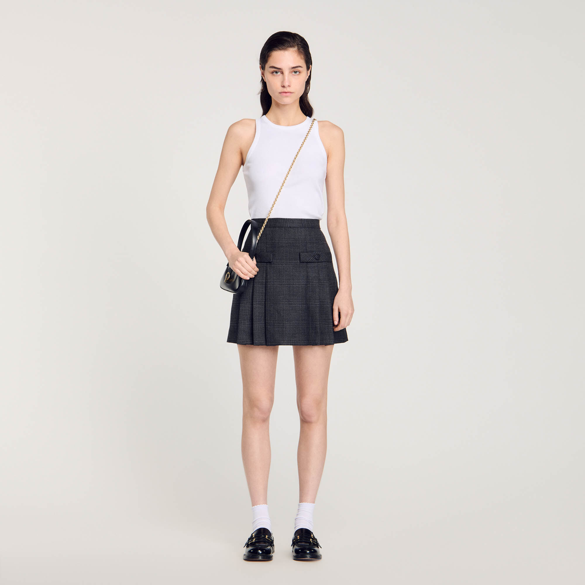 スカート SUPER FINE TROPICAL WOOL PLEATED SKIRT - スカート