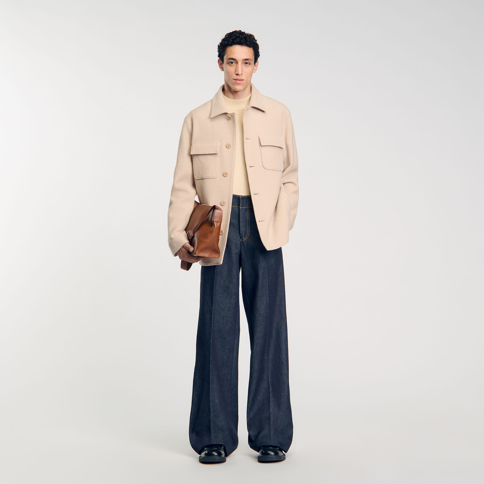 Button-Up Overshirt : Jackets & Coats color Beige