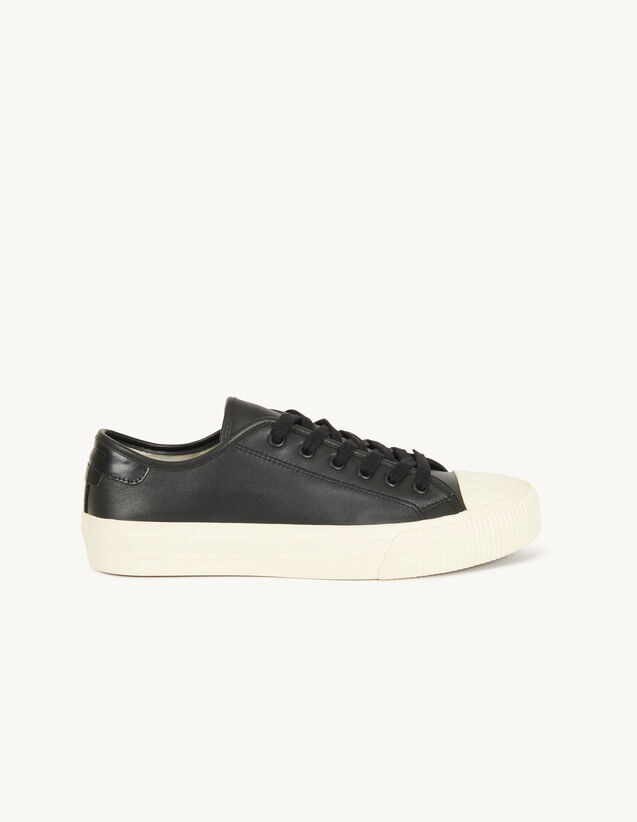 Low-Top Leather Trainers : Shoes color white
