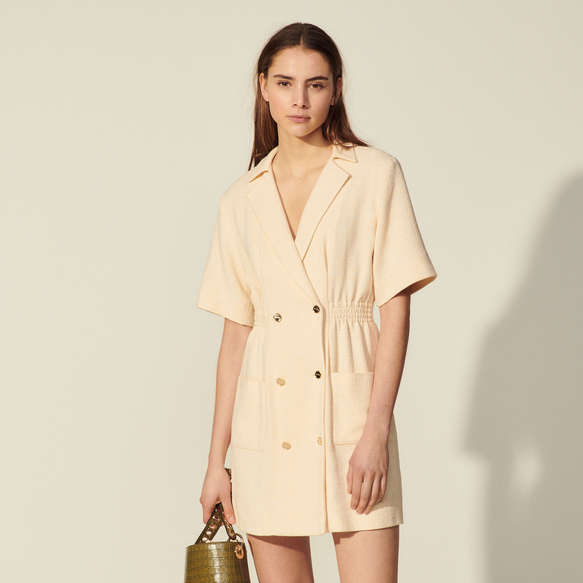 sandro knitted tailored dress