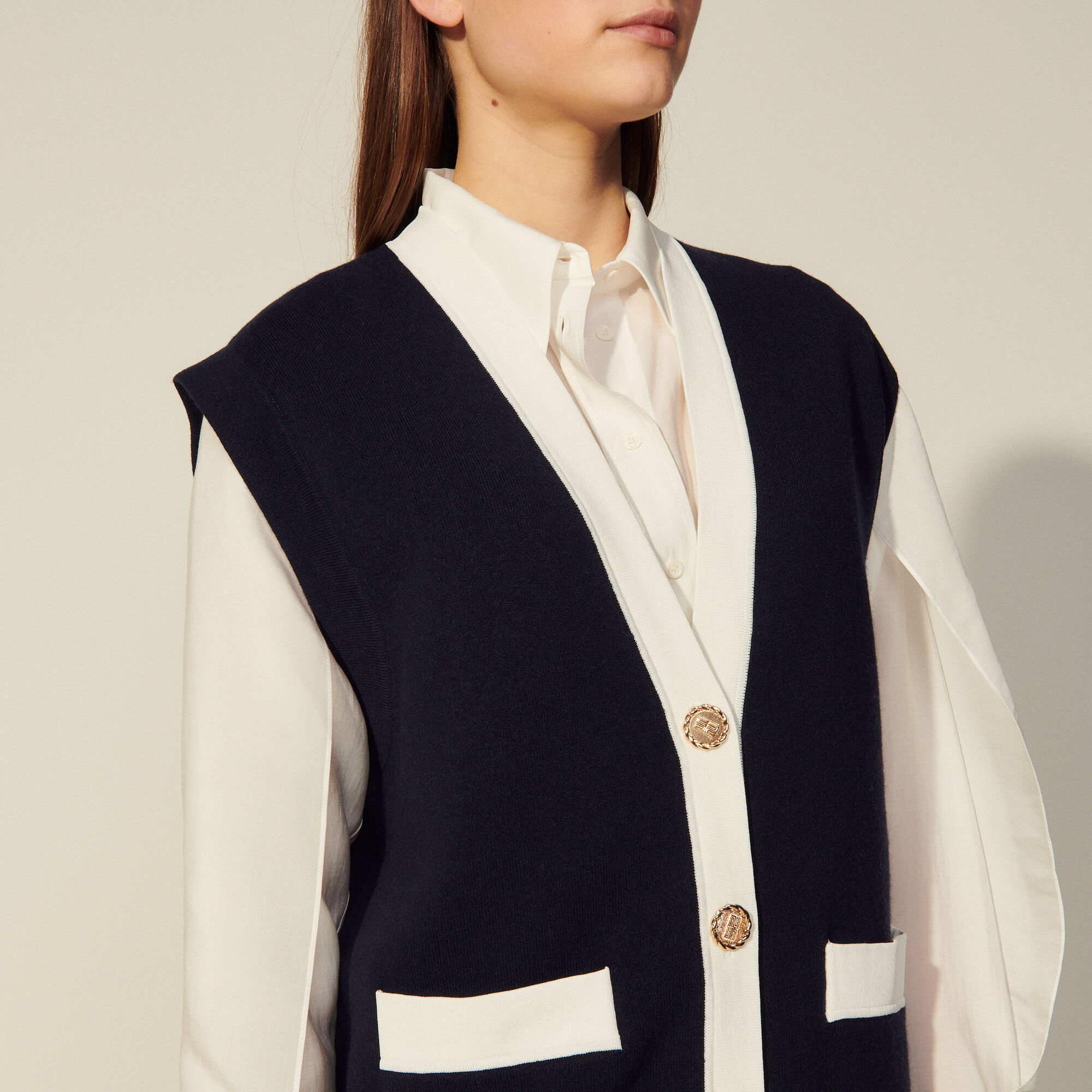 Oversized Sleeveless Coatigan - 2021春夏系列 - Sandro-paris.com