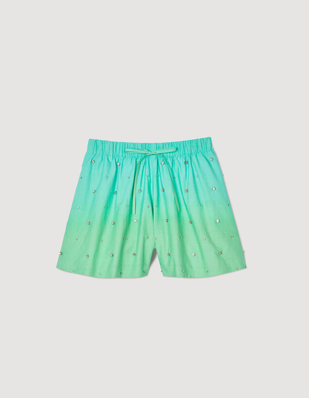 Rhinestone Shorts : Skirts & Shorts color Blue Green