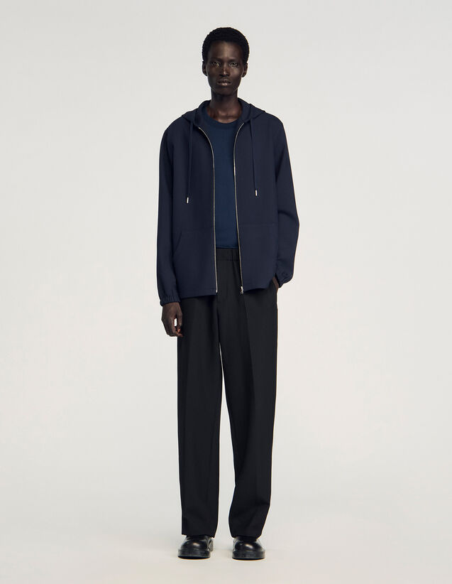 Hooded Shirt - SHPCM01424 | sandro-paris.com Hooded Shirt : Shirts color Navy Blue