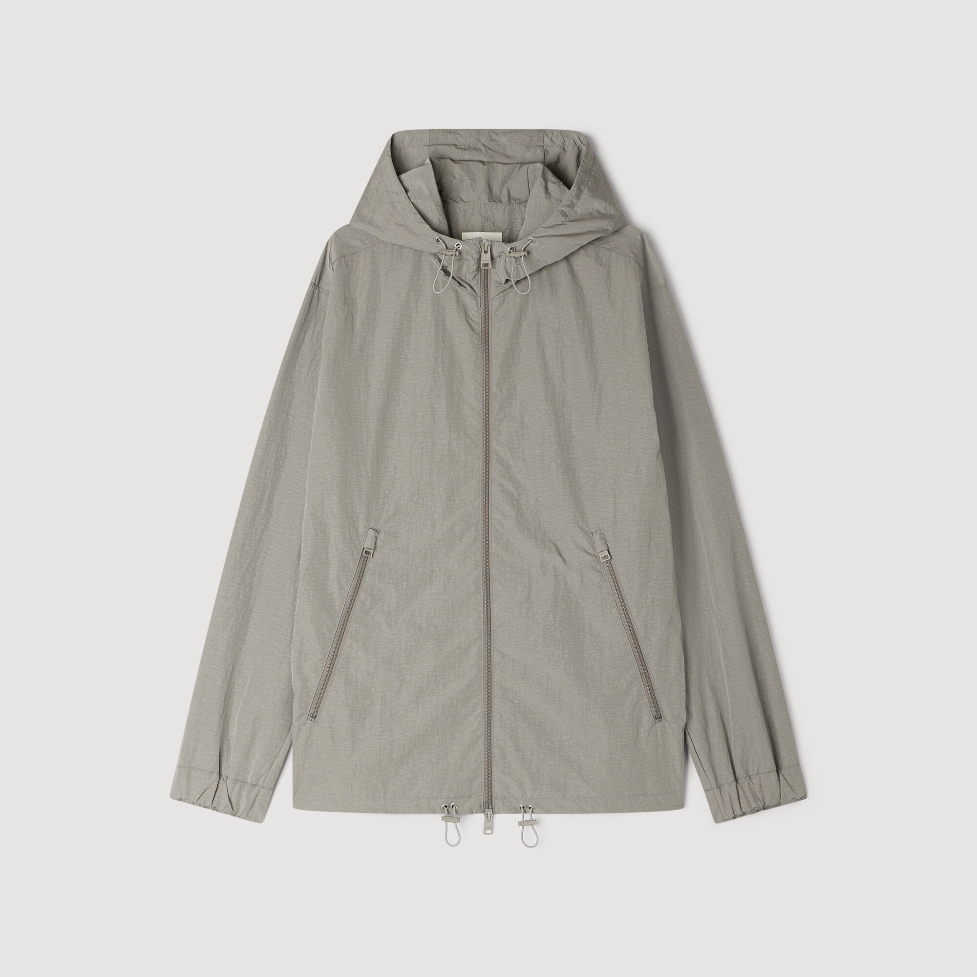 Technical Hooded Zip-Up Jacket : Jackets & Coats color Aluminum