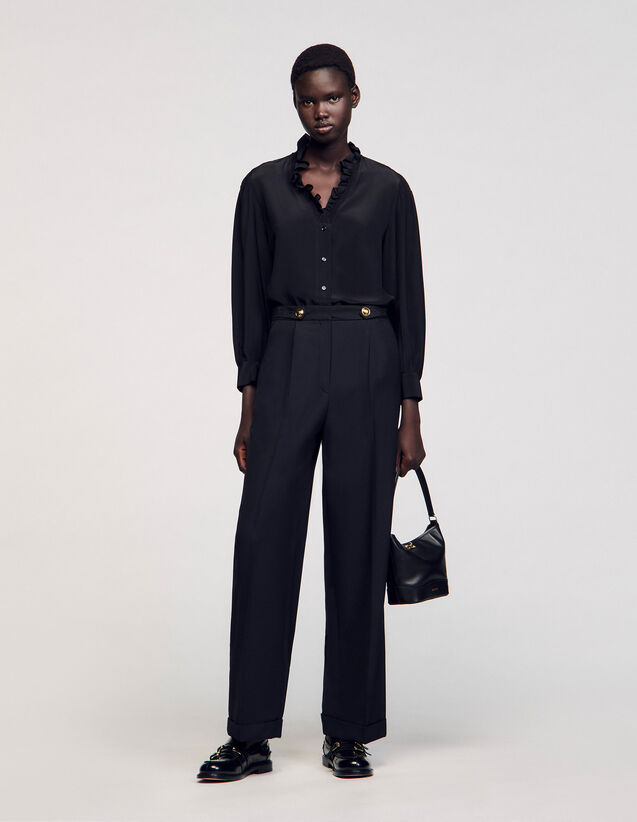 Floaty Silk Shirt - SFPCM01233 | sandro-paris.com Floaty Silk Shirt : Shirts color white