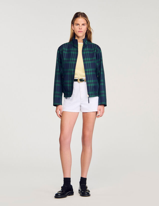 Checked Jacket - SFPBL01161 | sandro-paris.com Checked Jacket : Blazers & Jackets color Green / Blue