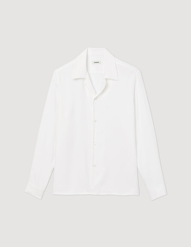 Floaty Shirt With Spread Collar : Shirts color white