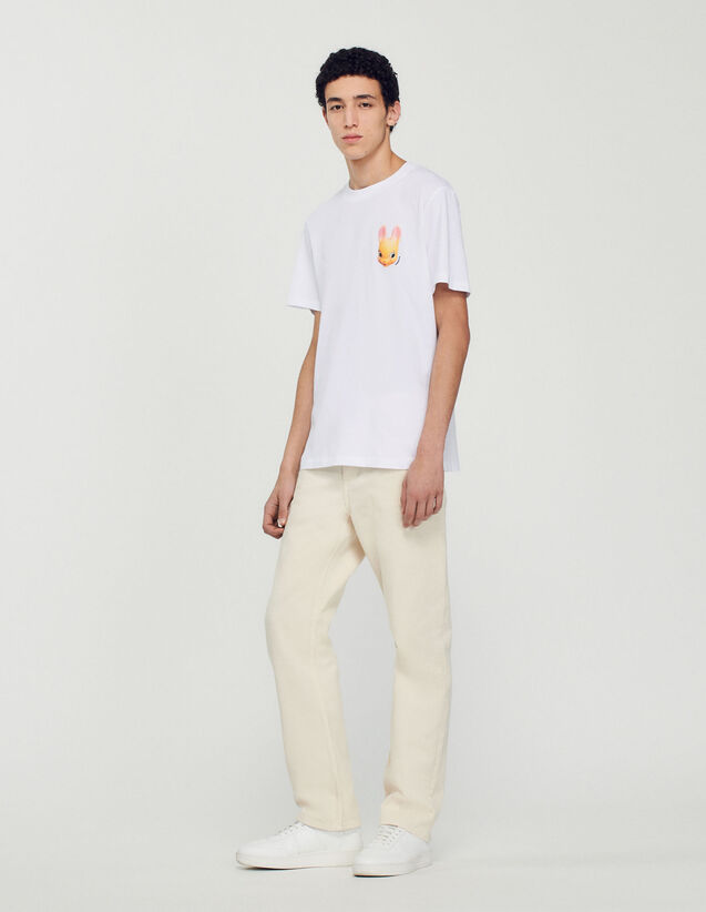 Rabbit Print T-Shirt : T-shirts & Polo shirts color white