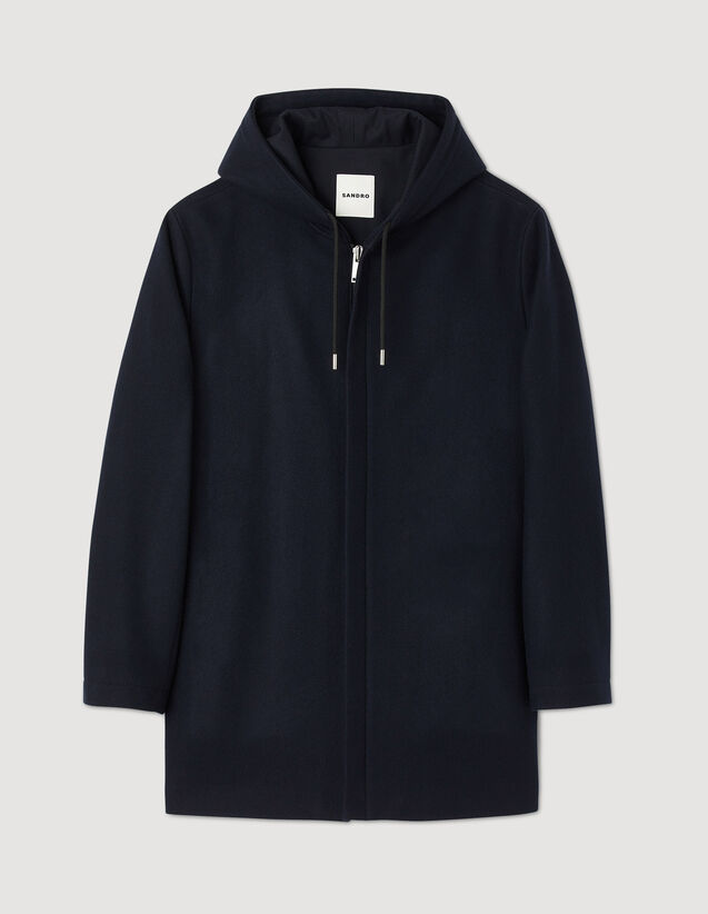 Hooded Coat : Trench coats & Coats color Navy Blue