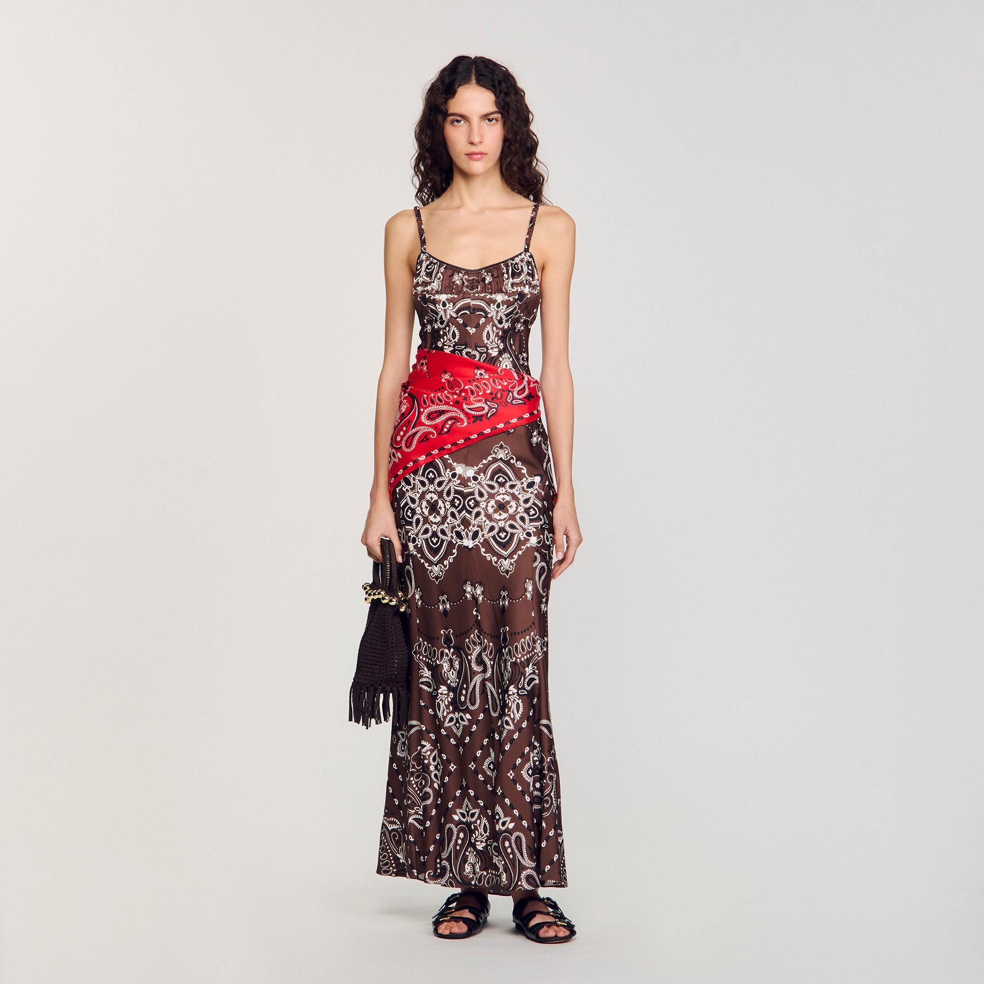 Linen and silk printed top | Sandro | Sandro Secondhand