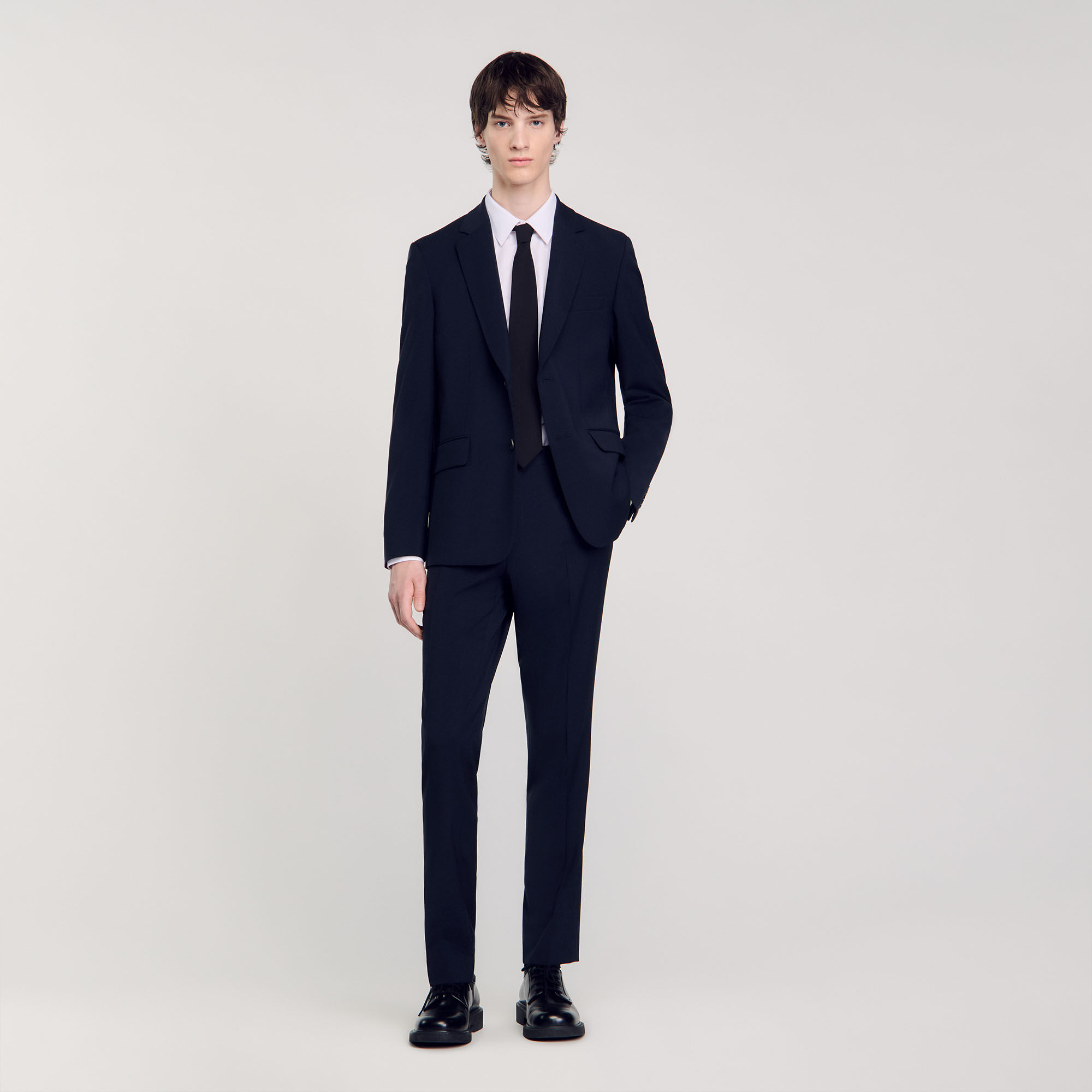 Wool Suit Jacket : Jackets & Coats color Blue Grey