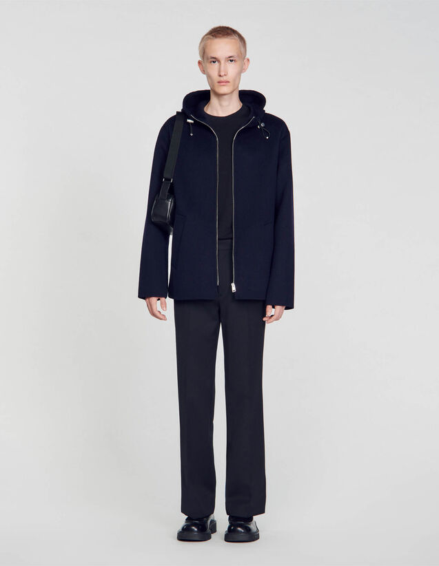 Hooded Windcheater : Trench coats & Coats color Dark Navy