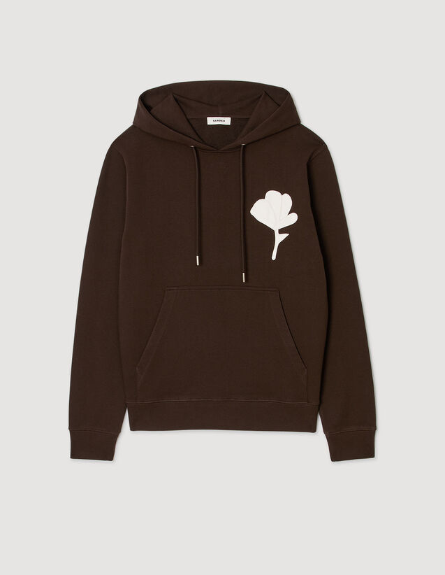 Sweatshirt With Flower Patch : Sweatshirts color Chocolate