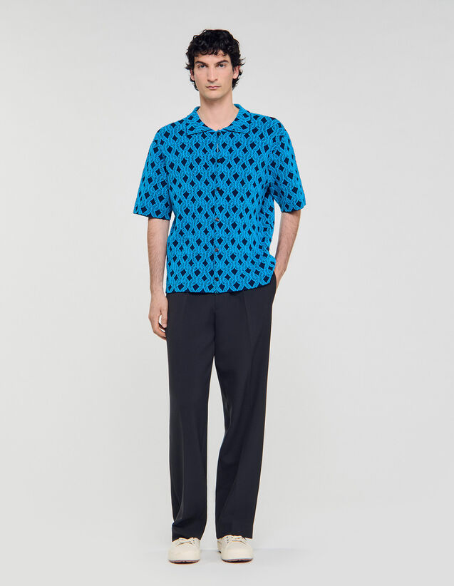 Rope Jacquard Shirt - SHPTR00699 | sandro-paris.com Rope Jacquard Shirt : Sweaters & Cardigans color Butter cream