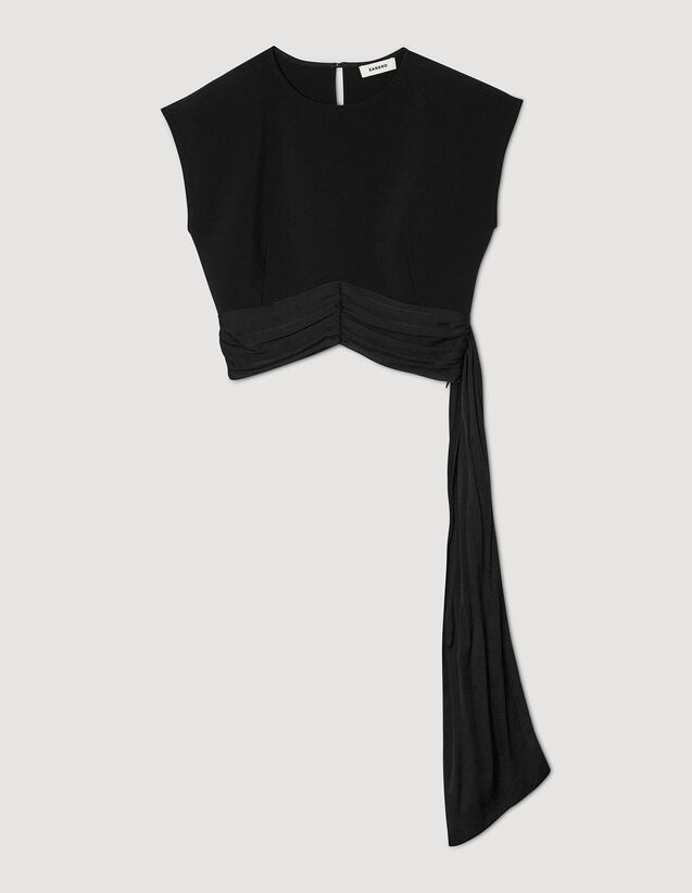 Crop Top With Asymmetric Panels : Tops color Black