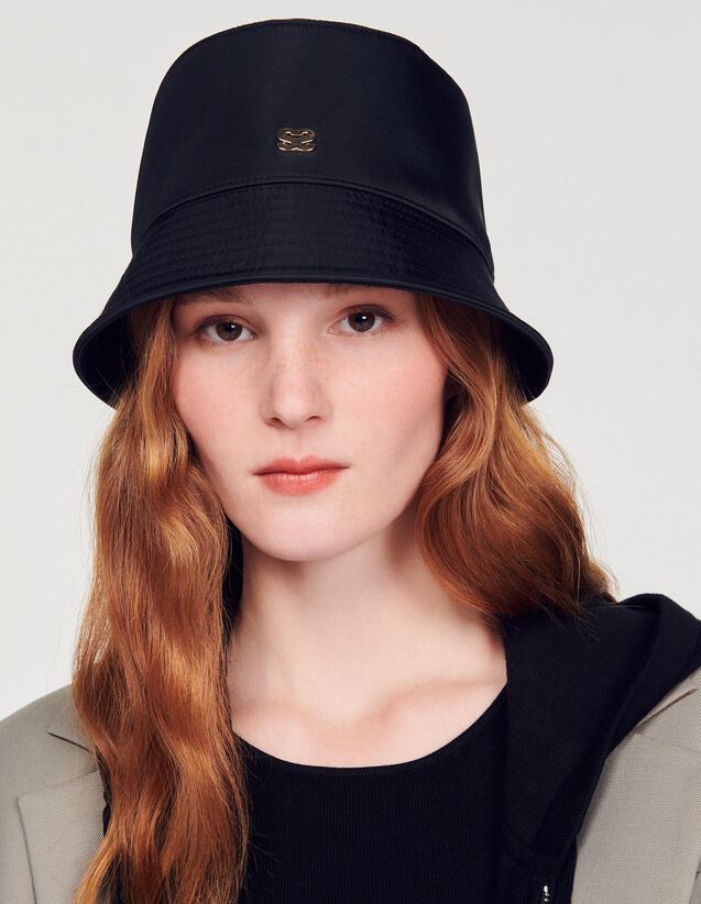 Nylon Hat : BQ-sandro-women-staging-check color Black