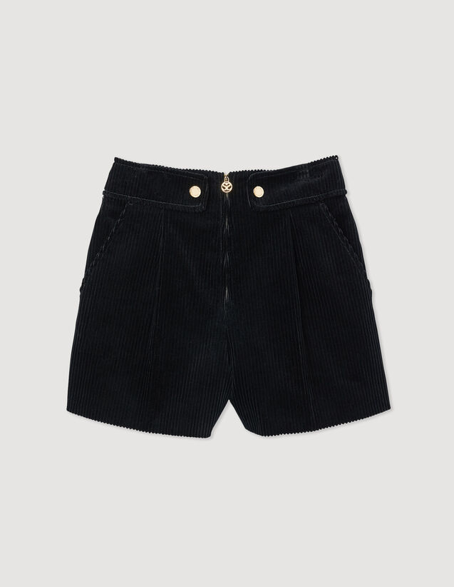 Corduroy Shorts : Skirts & Shorts color Black