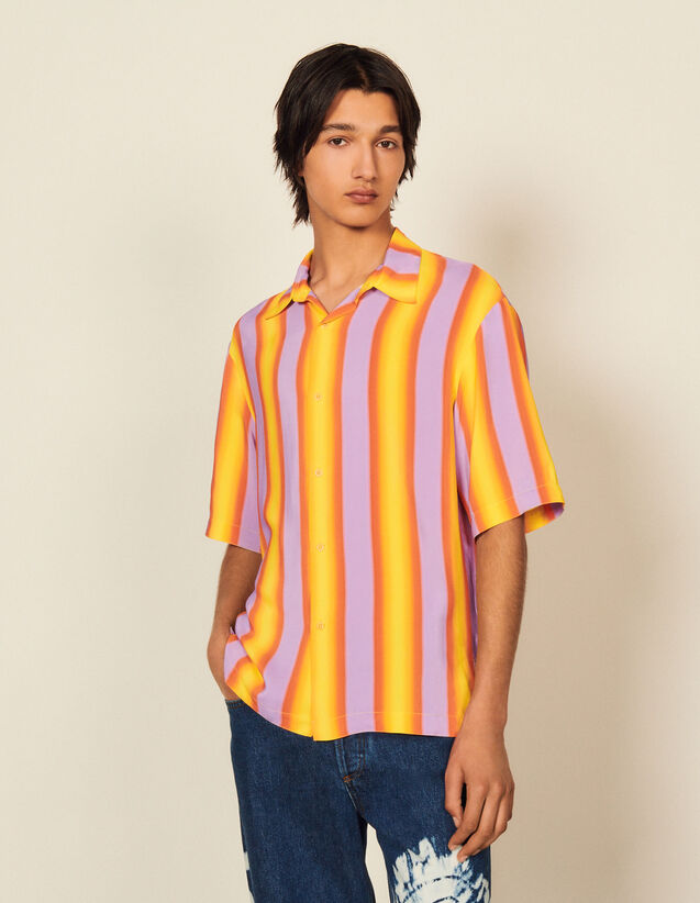Striped Flowing Shirt : Shirts color Stripes purple/red/yellow