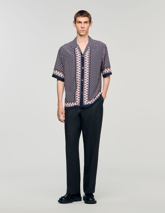 Heart Motif Flowing Shirt - SHPCM01532 | sandro-paris.com Heart Motif Flowing Shirt : Shirts color Sky Blue