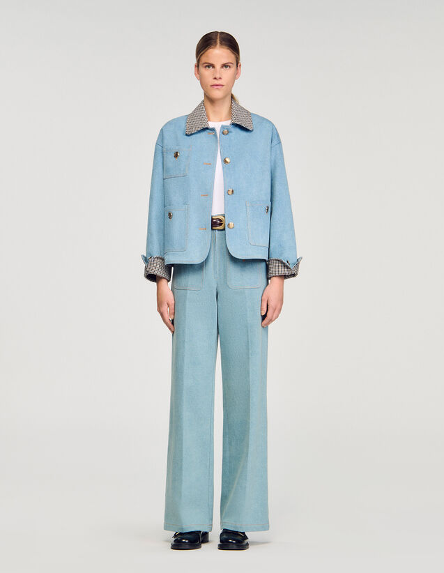 Denim Jacket - SFPBL01165 | sandro-paris.com Denim Jacket : Blazers & Jackets color Blue Jean