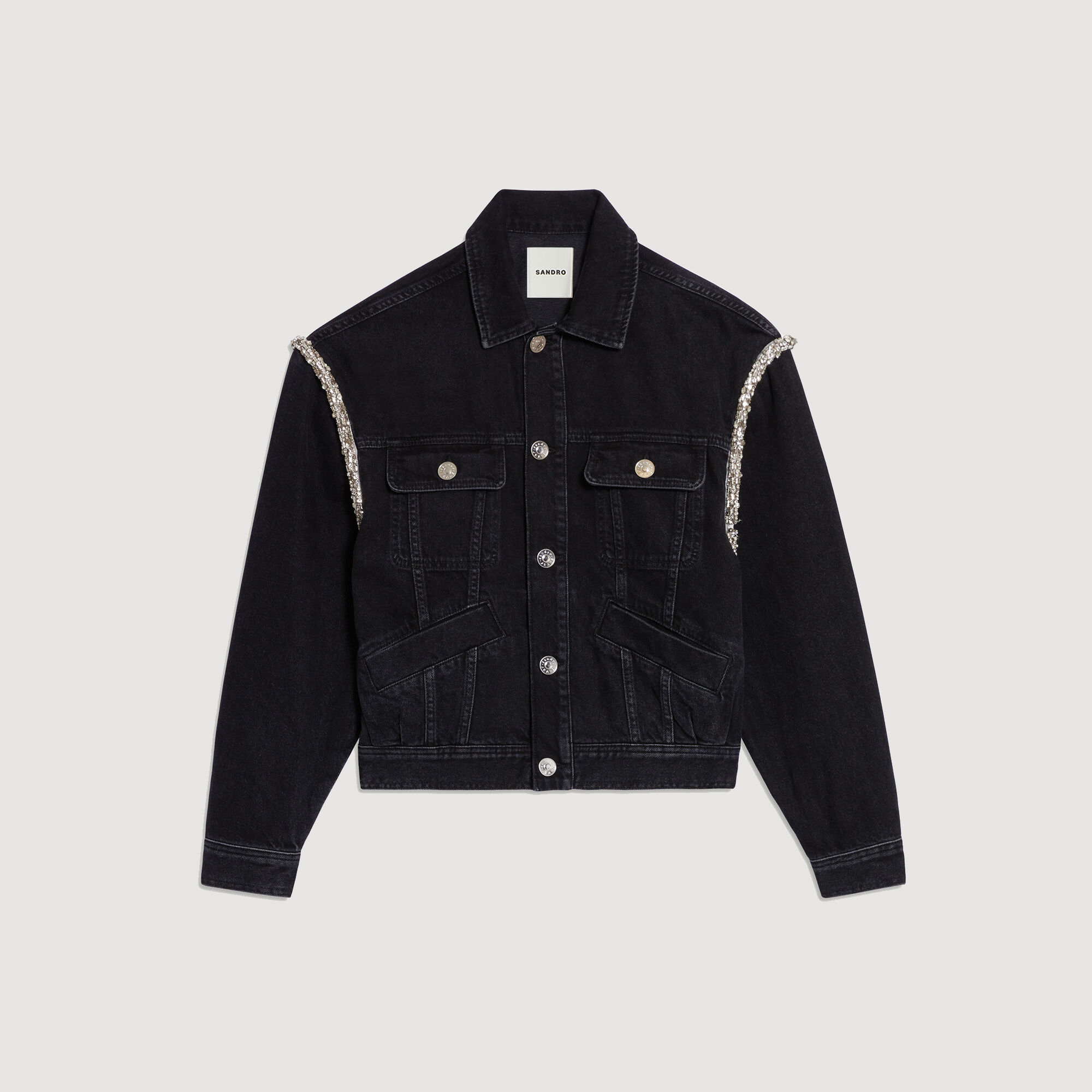 Sandro denim jacket womens clearance