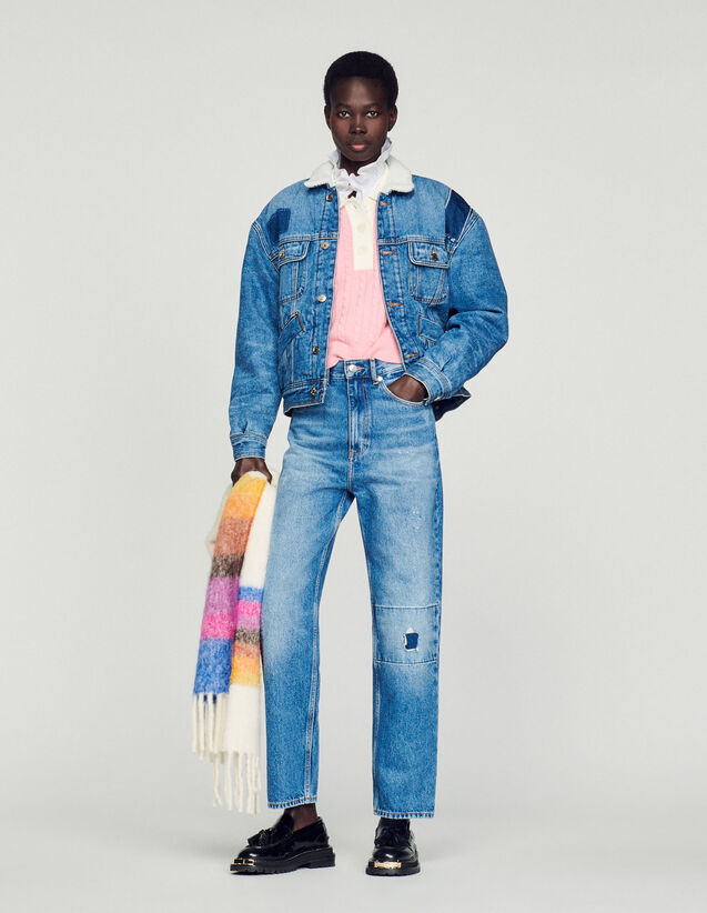 Lined Denim Jacket : Blazers & Jackets color Blue Jean