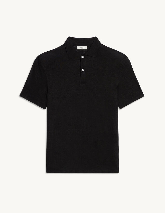 Linen Polo Shirt : T-shirts & Polo shirts color Black