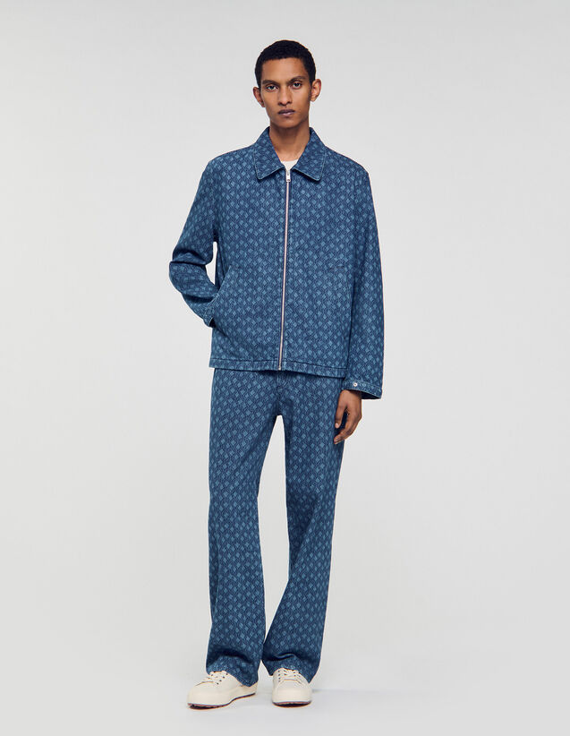 Rope Motif Denim Jacket - SHPBL01195 | sandro-paris.com Rope Motif Denim Jacket : Jackets & Coats color Raw-Denim
