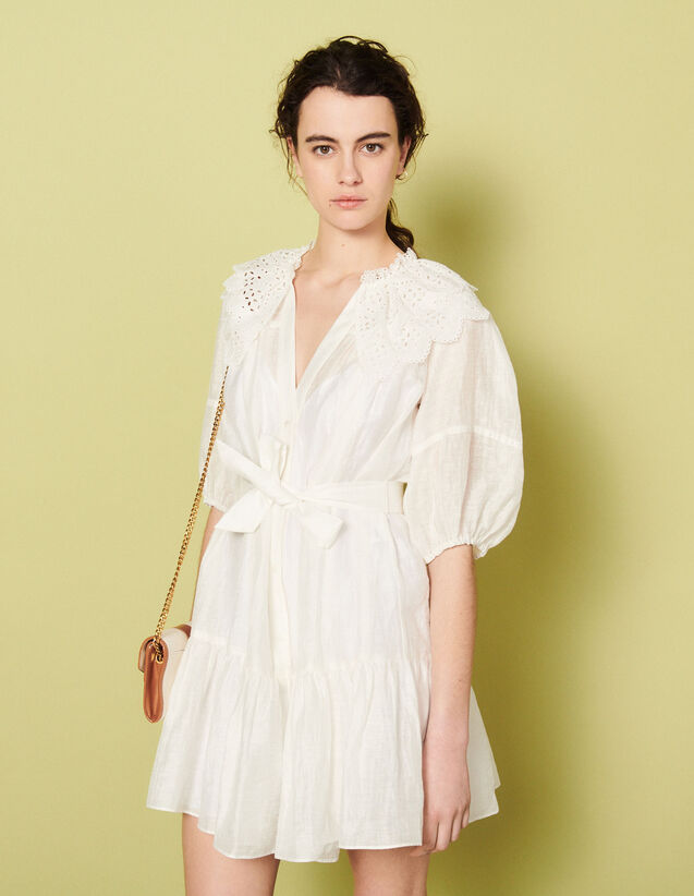 Short Linen Dress : Dresses color white