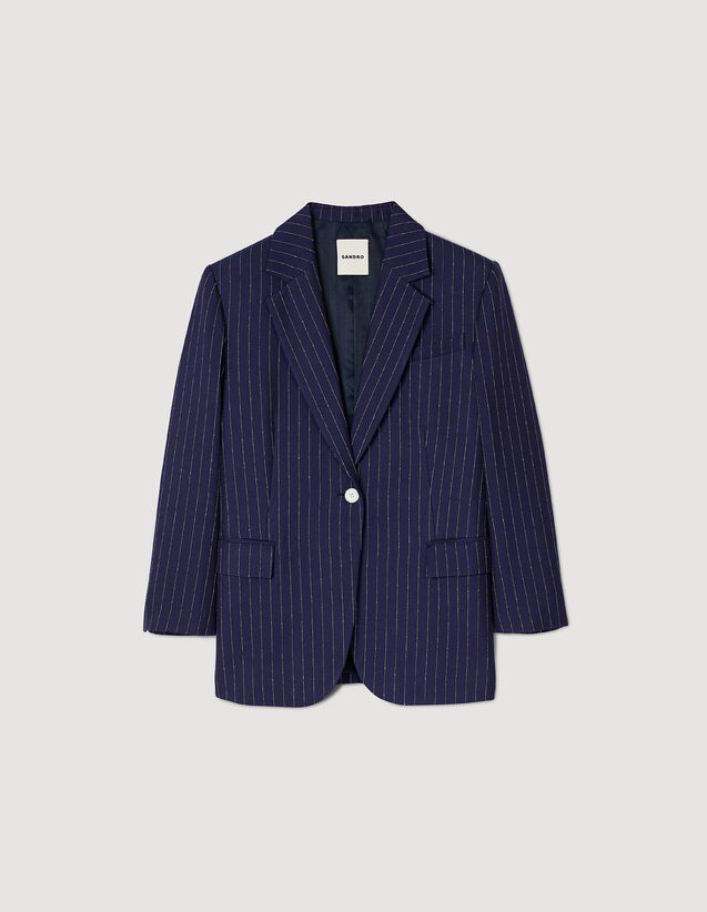 Striped Suit Jacket : Blazers & Jackets color Deep blu