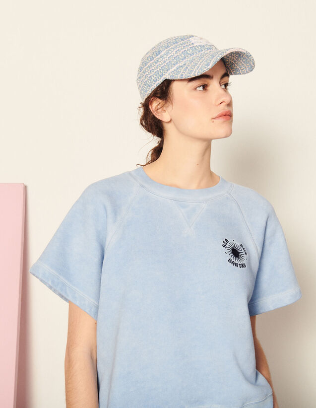 Faded Cotton T-Shirt : T-shirts color Blue