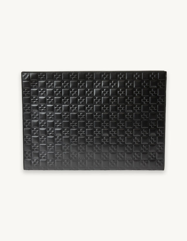 Embossed Leather Document Case : Leather Goods color Black