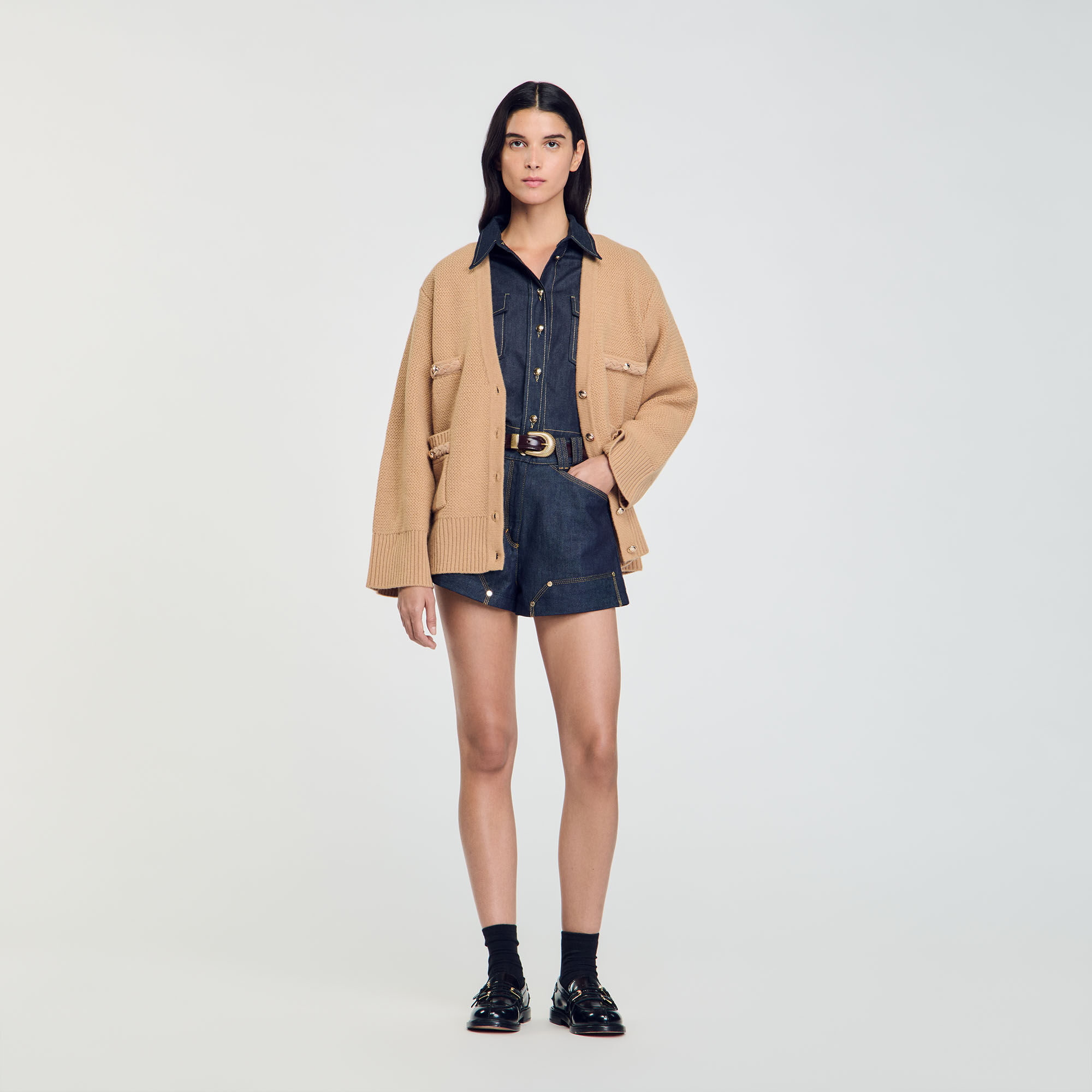 Long Wool Cardigan : Sweaters & Cardigans&nbsp; color Ecru