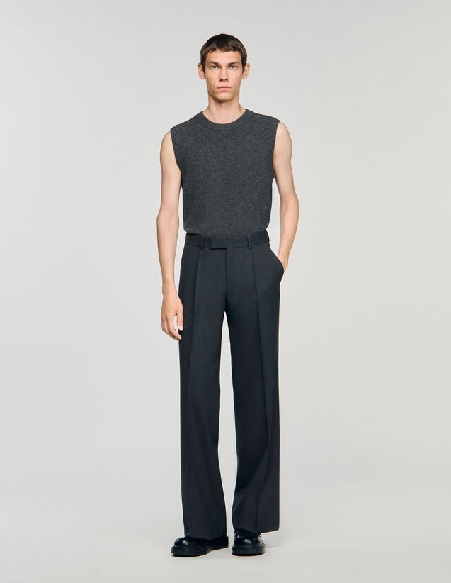 Wool Suit Trousers - SHPPA01714 | sandro-paris.com Wool Suit Trousers : Suits & Tuxedos color Charcoal Grey