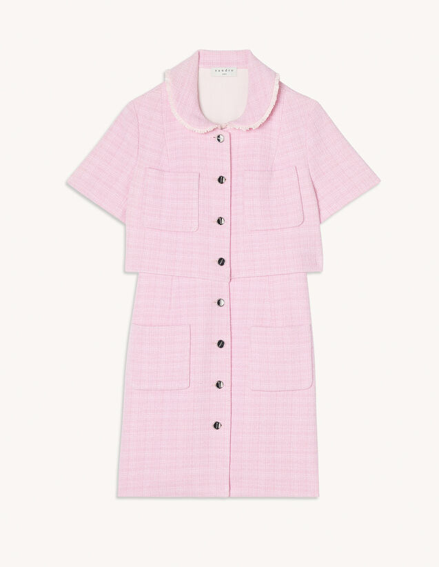 Short Tweed Dress : Dresses color Pink