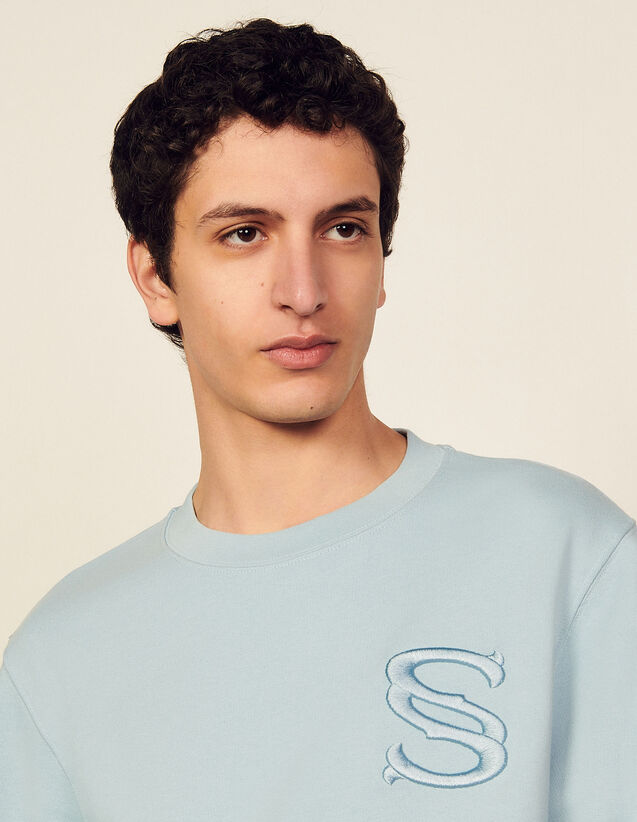 Embroidered Sweatshirt : Sweatshirts color Sky Blue