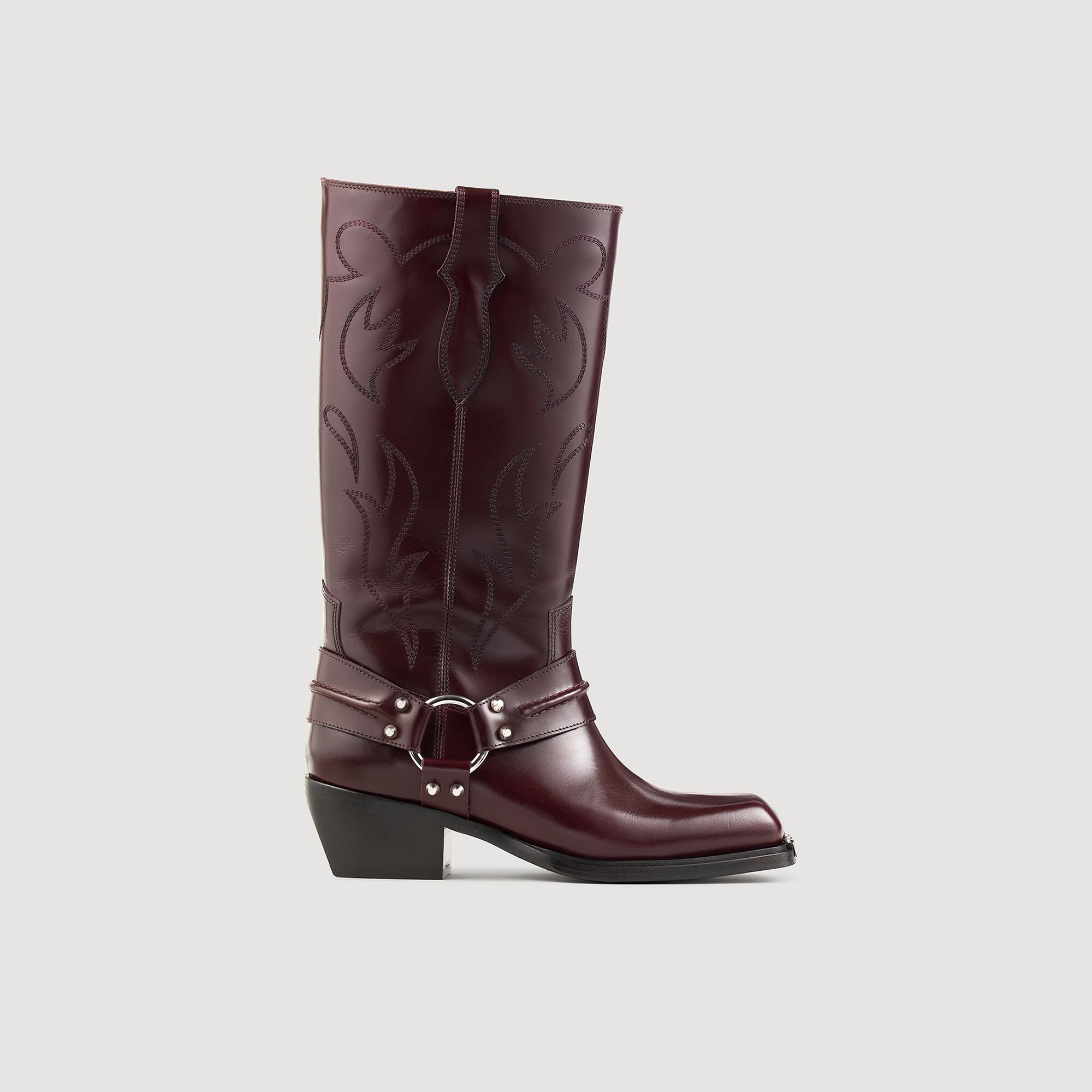 Tall Boots With Square Toes : Shoes&nbsp; color Bordeaux