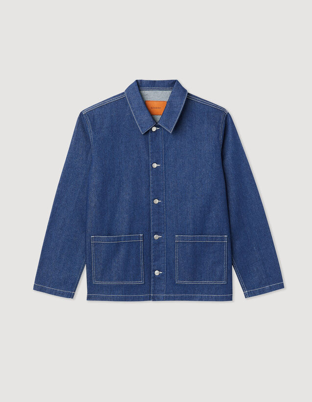 Denim Worker Jacket : Trench coats & Coats color Blue Vintage - Denim