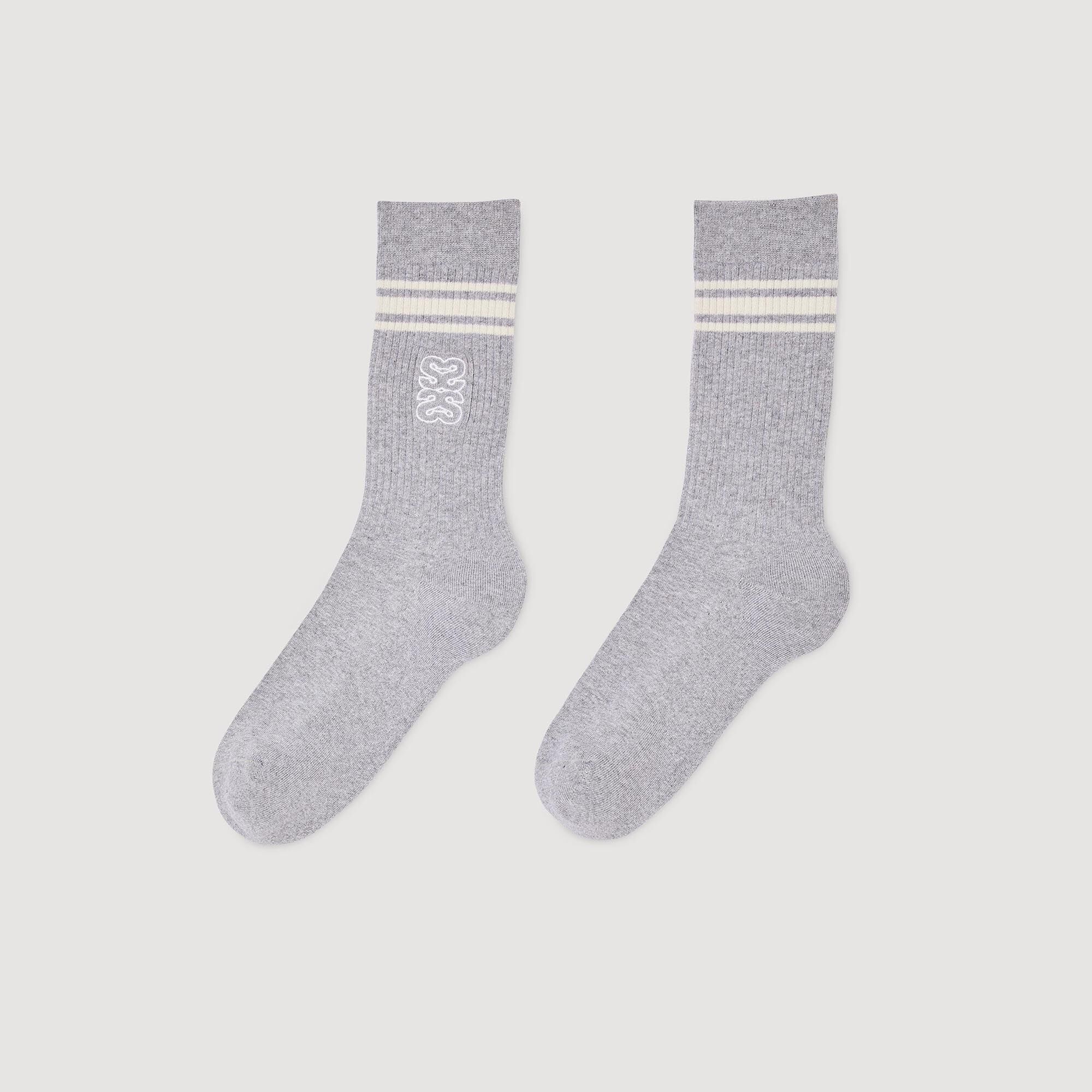 Striped Socks : Other Accessories&nbsp; color Grey