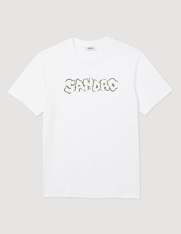 Sandro Embroidery T-Shirt : T-shirts & Polo shirts color white