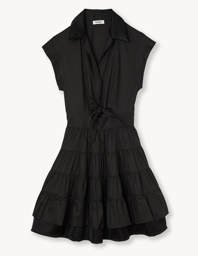 Short Ruffled Dress : Dresses color Black