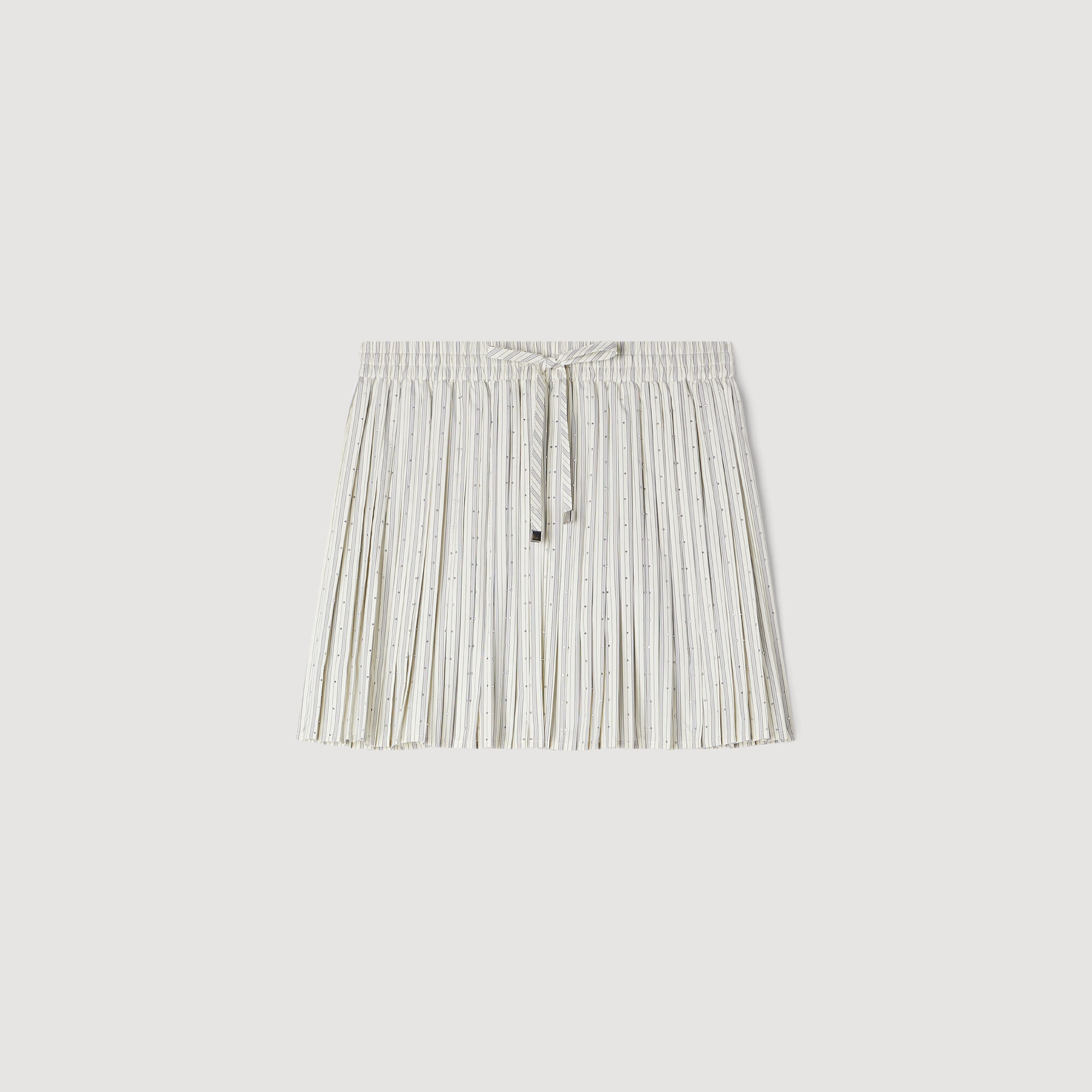 Short Rhinestone Striped Skirt : Skirts & Shorts color Ecru