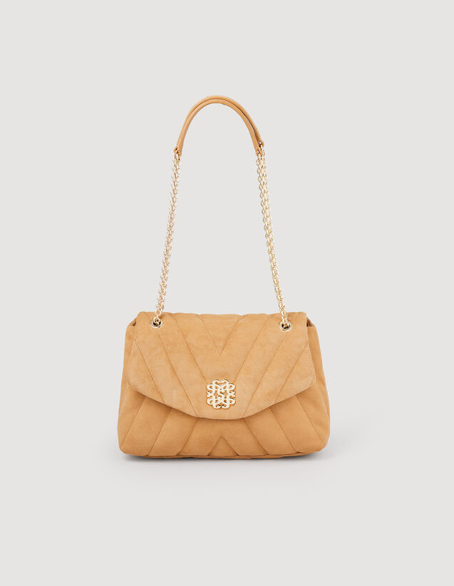 Mila Quilted Suede Leather Bag : Others Bags color Camel