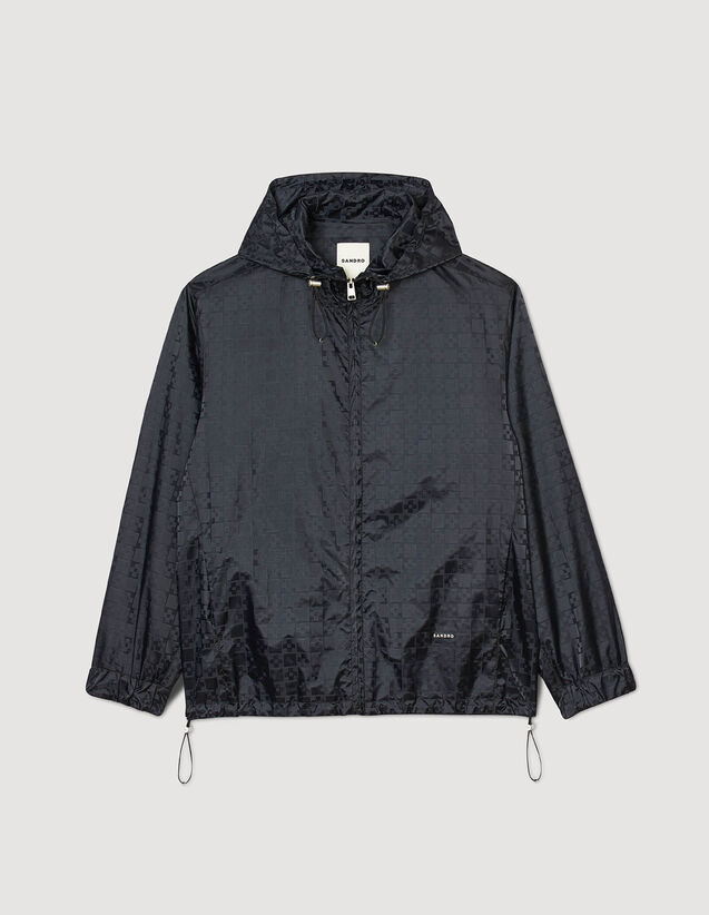 Square Cross Nylon Jacket : Trench coats & Coats color Black