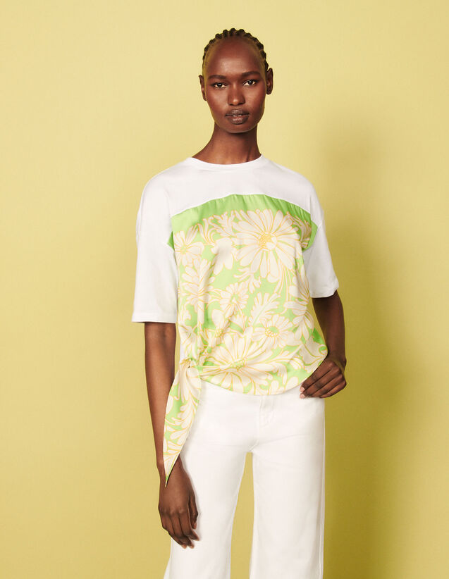 Organic Cotton Scarf T-Shirt : T-shirts color white