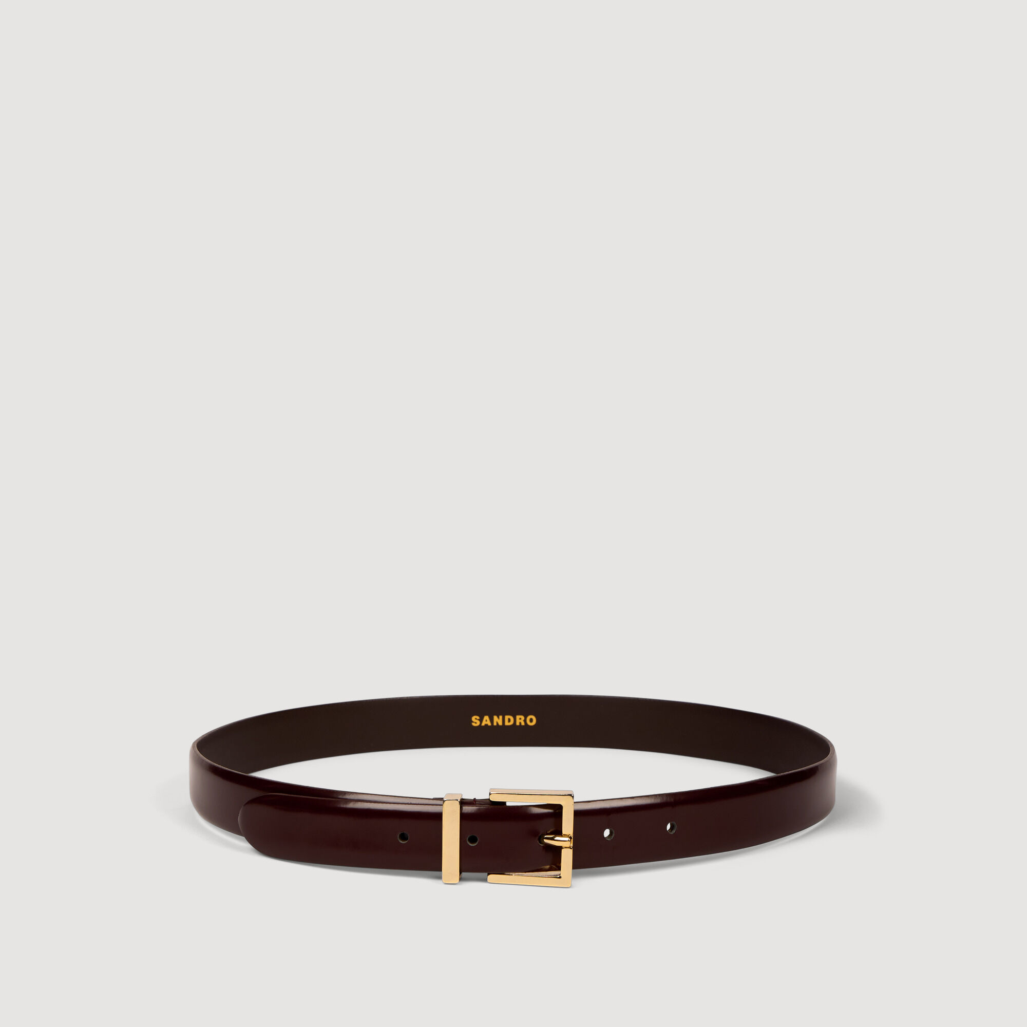 Smooth Leather Belt Metal Buckle : Belts color Bordeaux